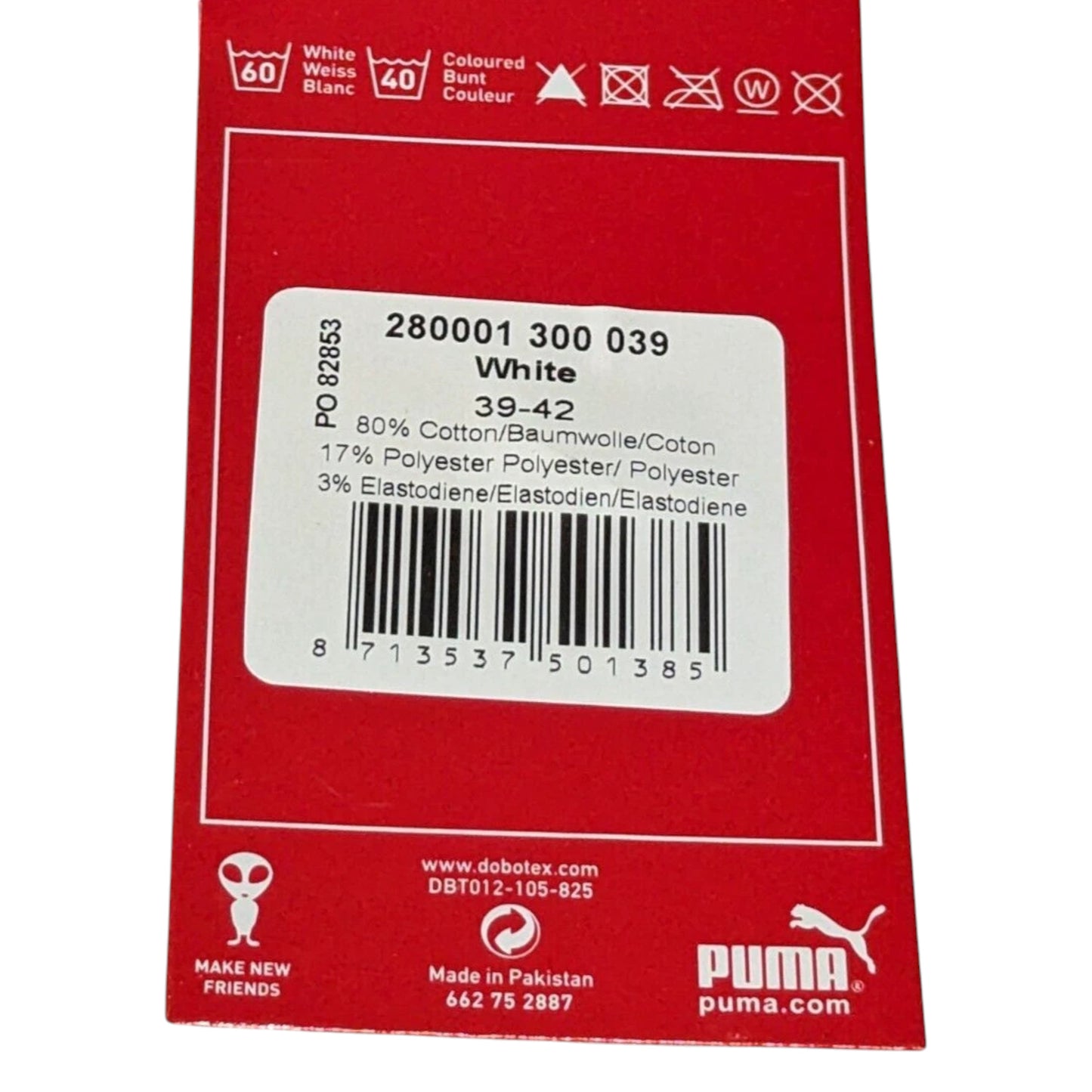 2 pairs of Puma cotton crew sports socks in white, size UK 6-8. Soft, breathable & durable - ideal for sports or everyday wear. Shop at New, Used and More!