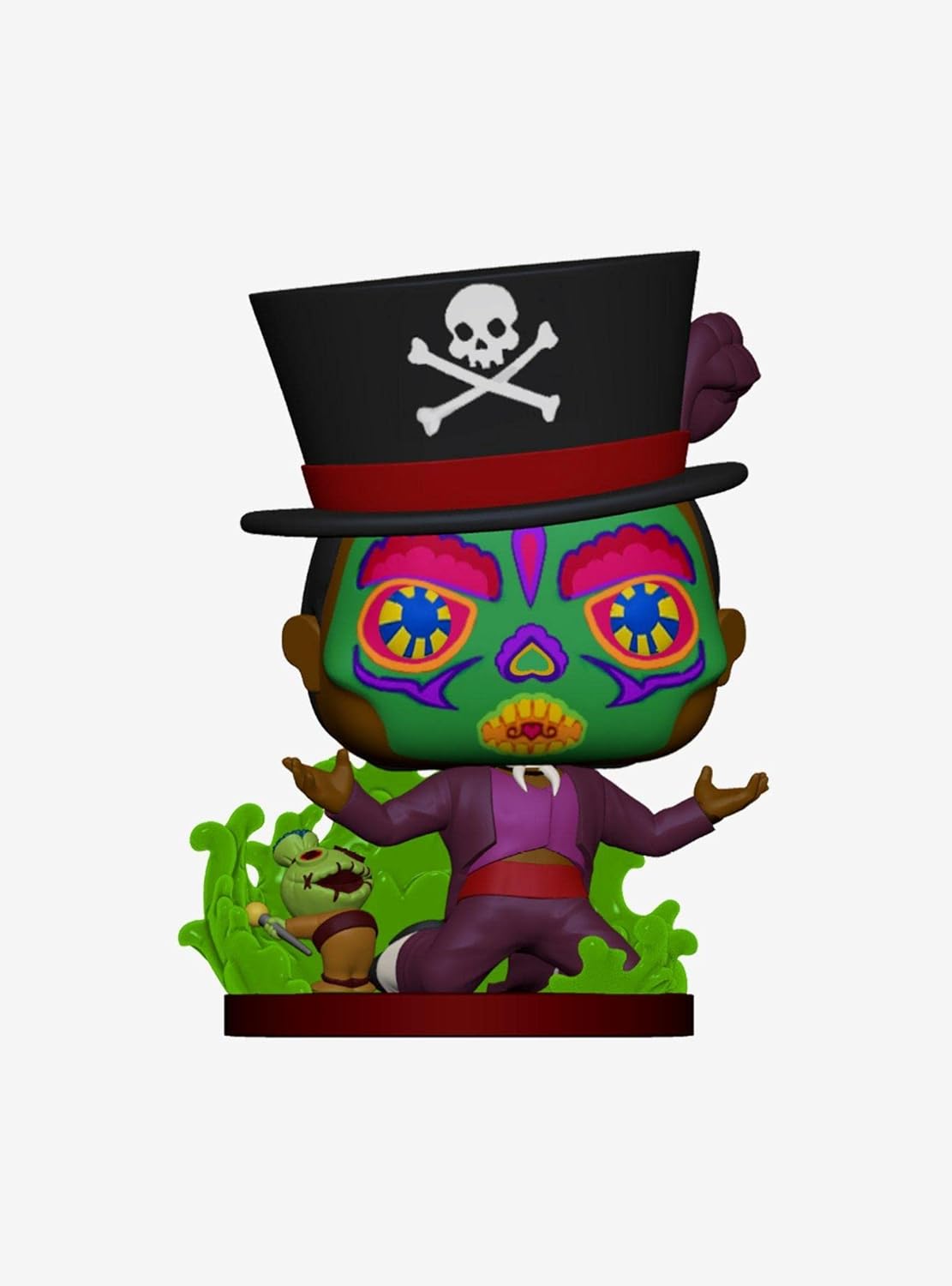 Dr. Facilier a Colorful figurine with a top hat and vibrant face on a white background