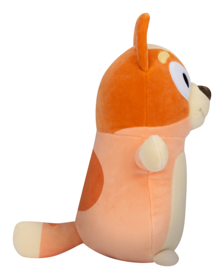 Plush toy of Bingo a cartoon character with orange and white colors on a white background