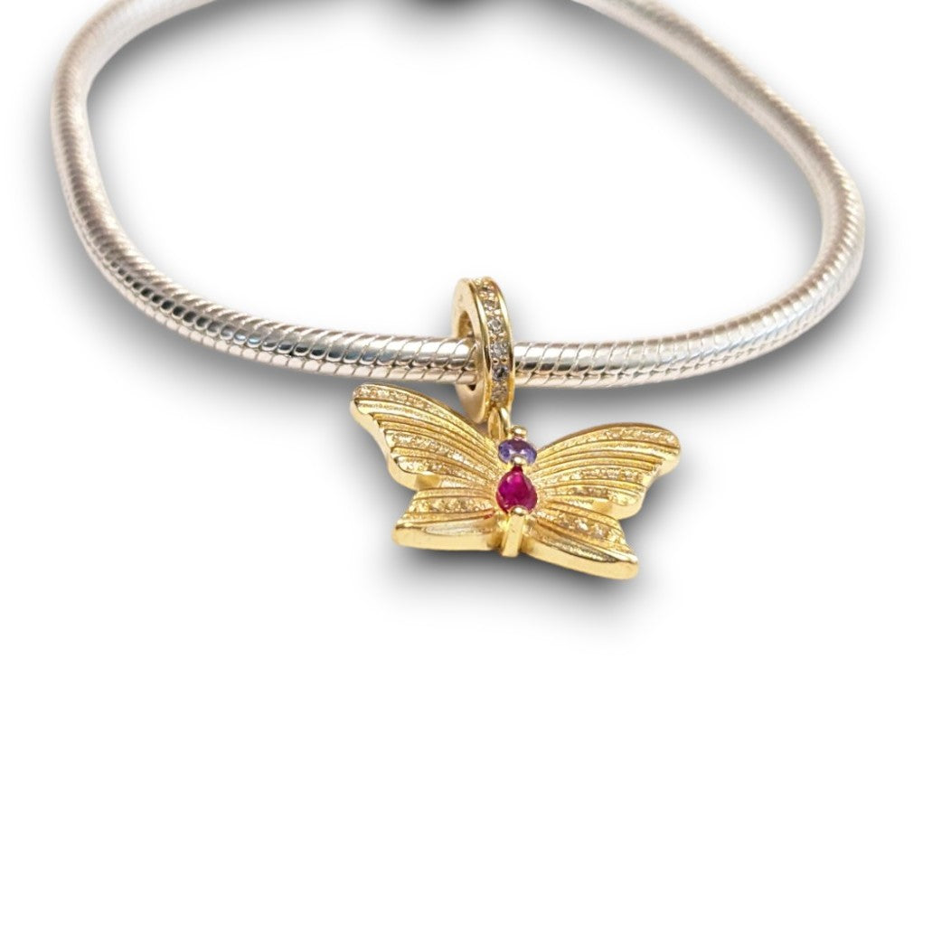 Gold Butterfly Dangle Charm