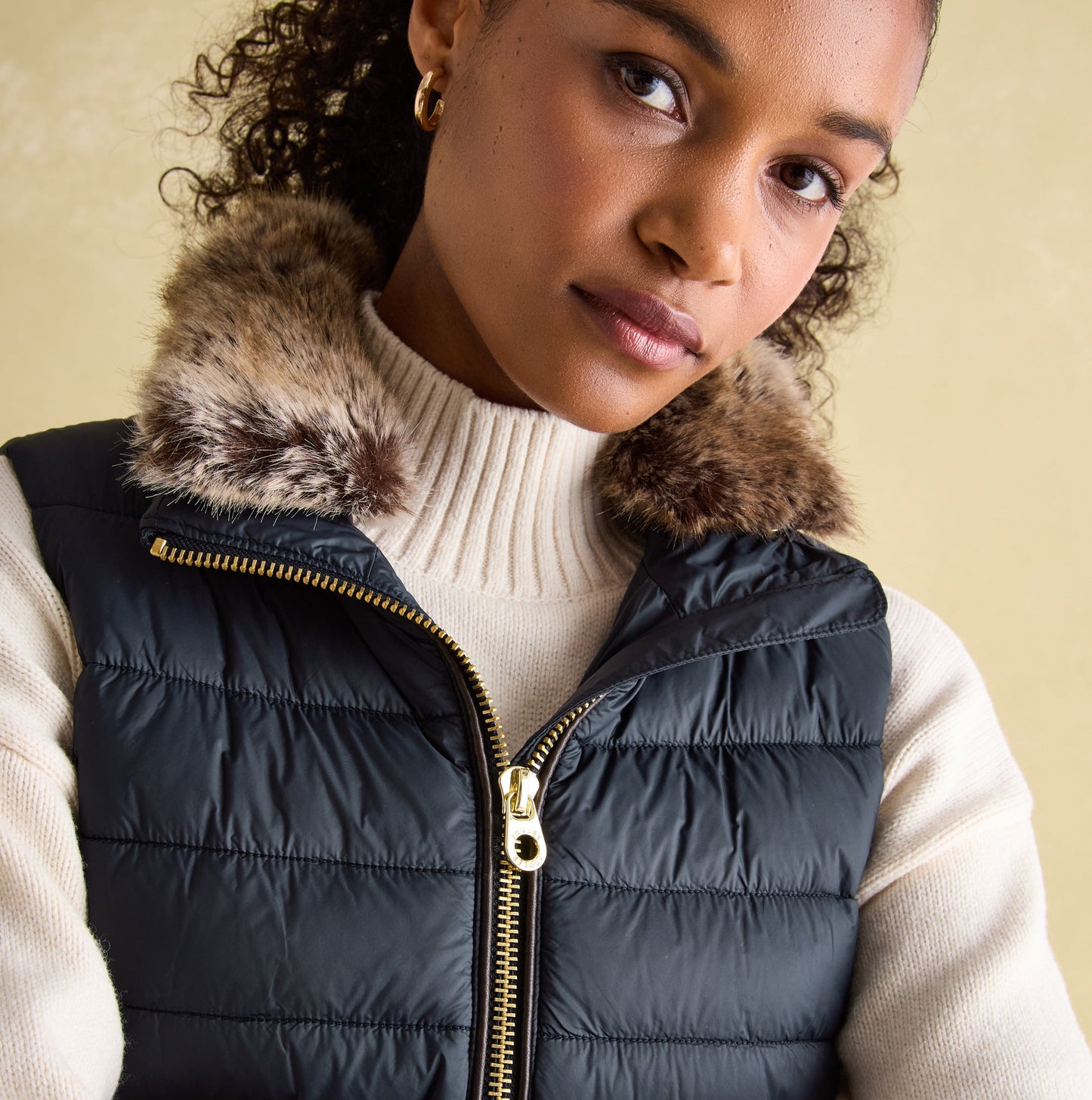 Joules Beckley Womens Padded Showerproof Gilet Navy