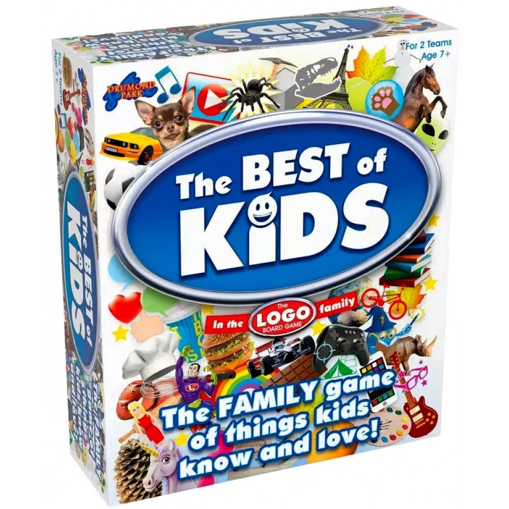 Board game box titled 'The Best of Kids' with colorful graphics on a white background