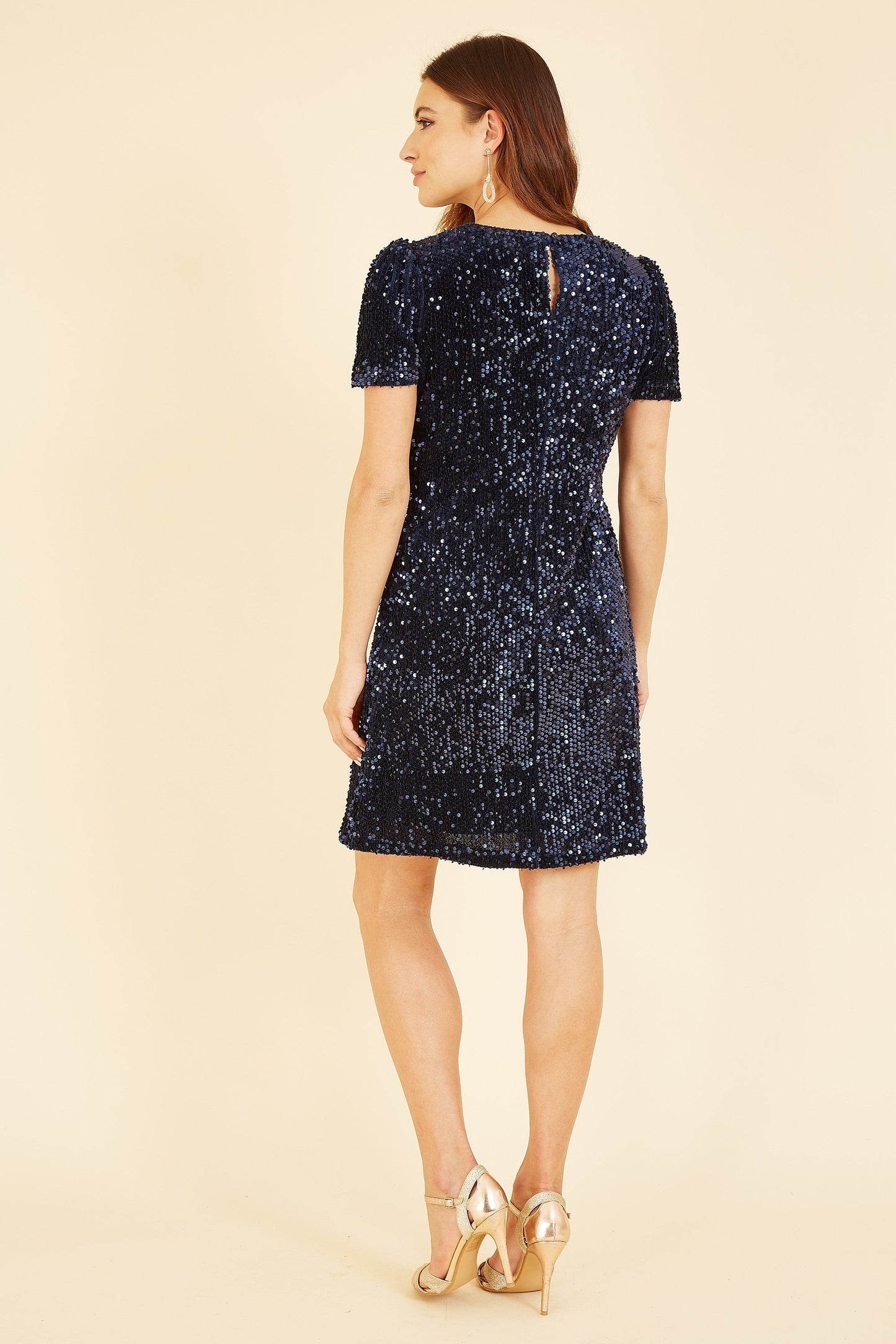 Navy Sequin Tunic Dress