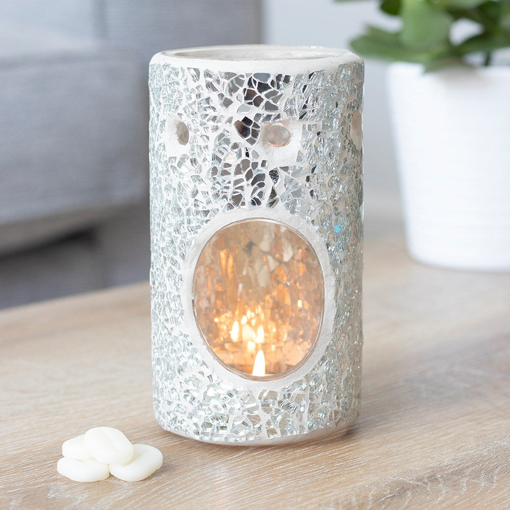 Pillar Crackle Glass Wax Burner