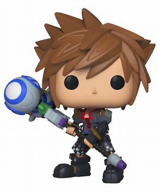 Funko Pop! vinyl figure with spiky hair and weapon on a white background