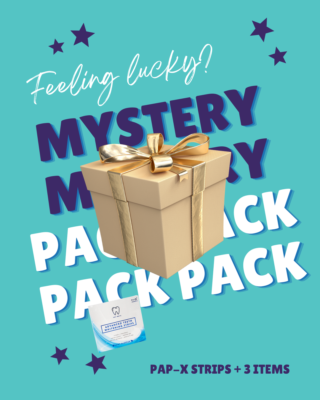 PAP-X Teeth Whitening Strips + 3 Items Mystery Pack