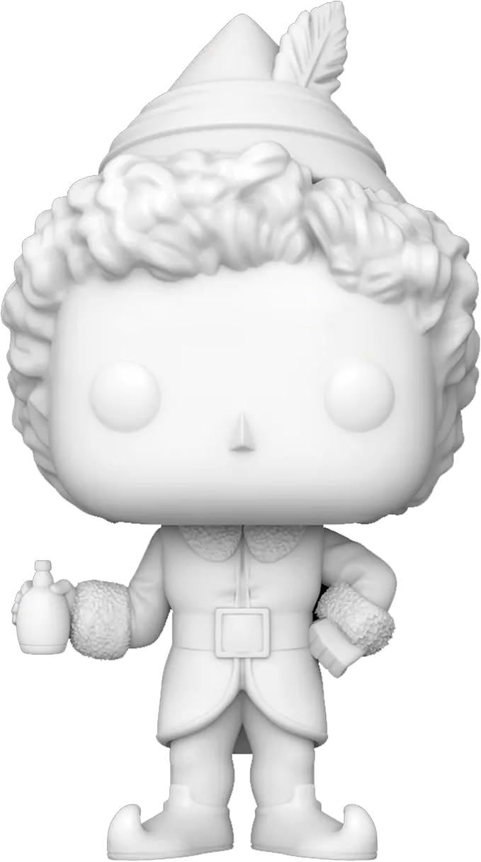 White gnome figurine Elf with a pointed hat on a white background