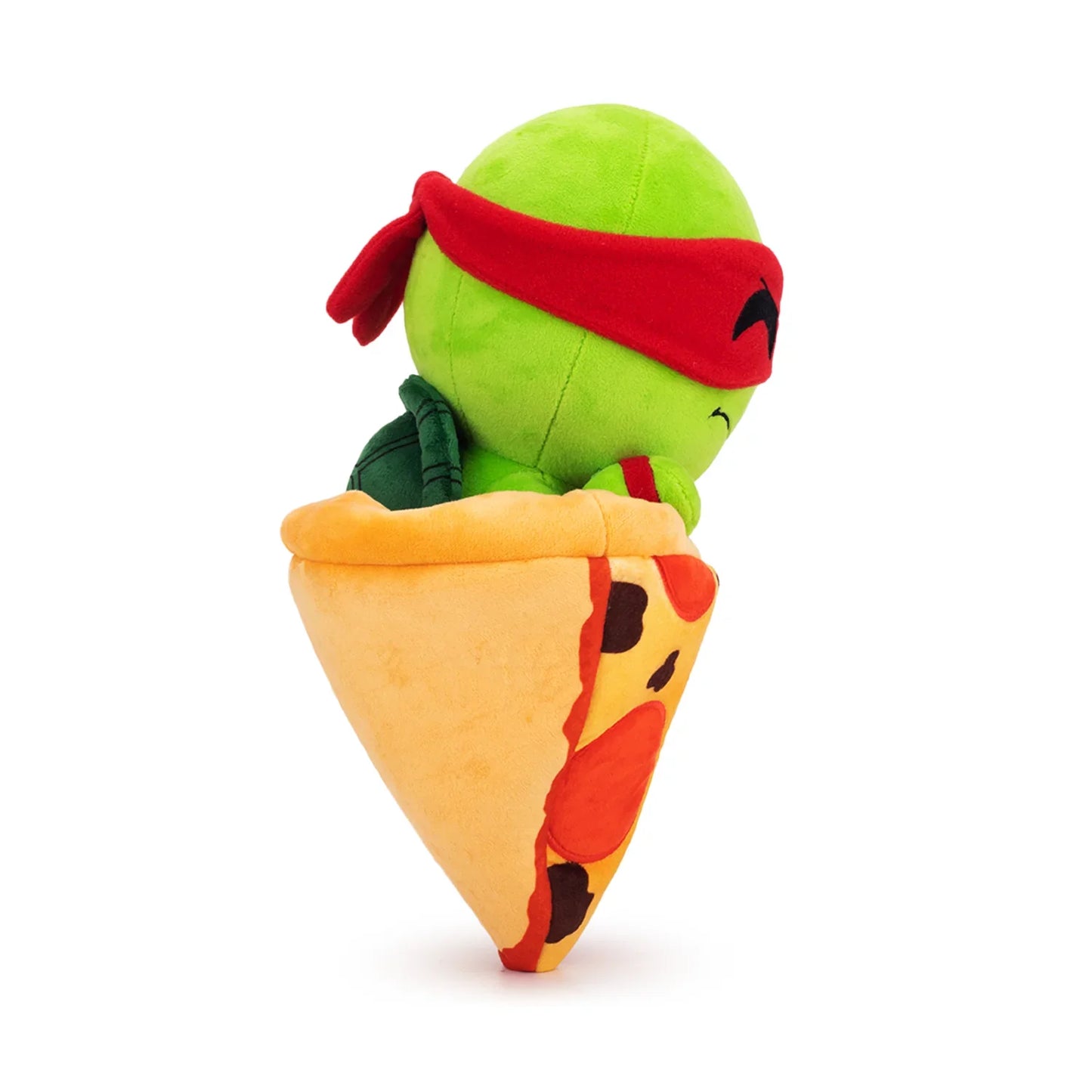 TMNT Plush toy resembling a character from a popular animated series, sitting inside a taco.