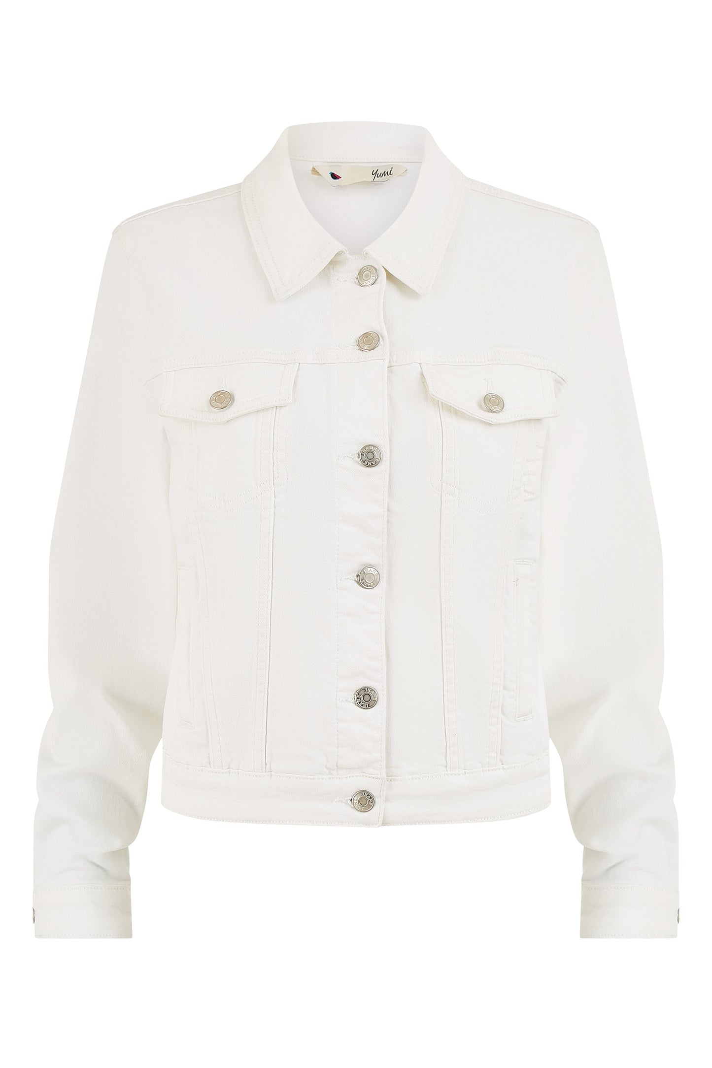 White Stretch Cotton Denim Jacket