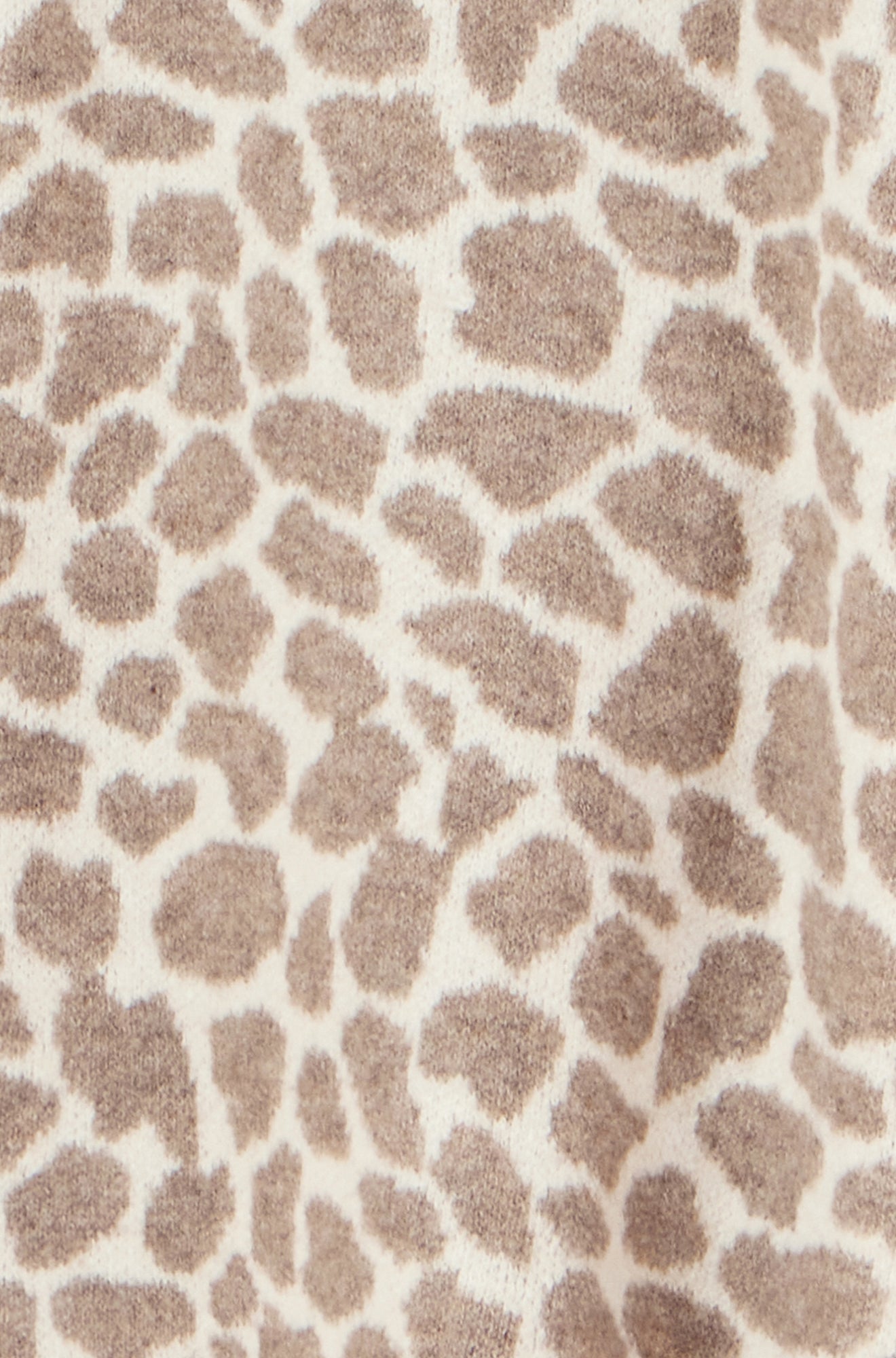 Beige Animal Print Intarsia Long Cardigan