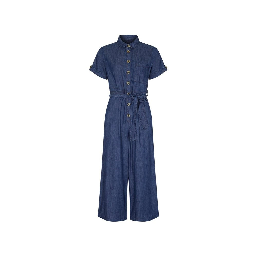 Blue Button Denim Jumpsuit