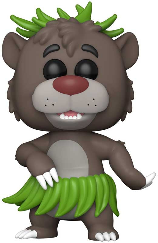 Funko Pop! vinyl figure of Baloo character with brown fur, green hair, and green skirt on a white background