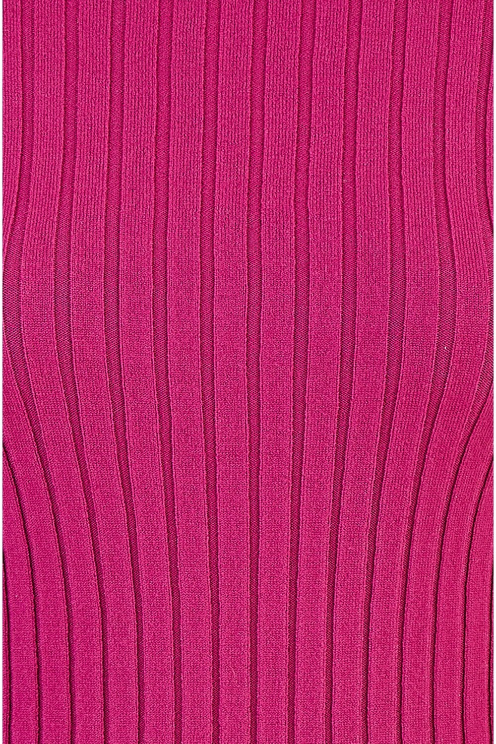 Pink Ribbed Knit Roll Neck Jumper
