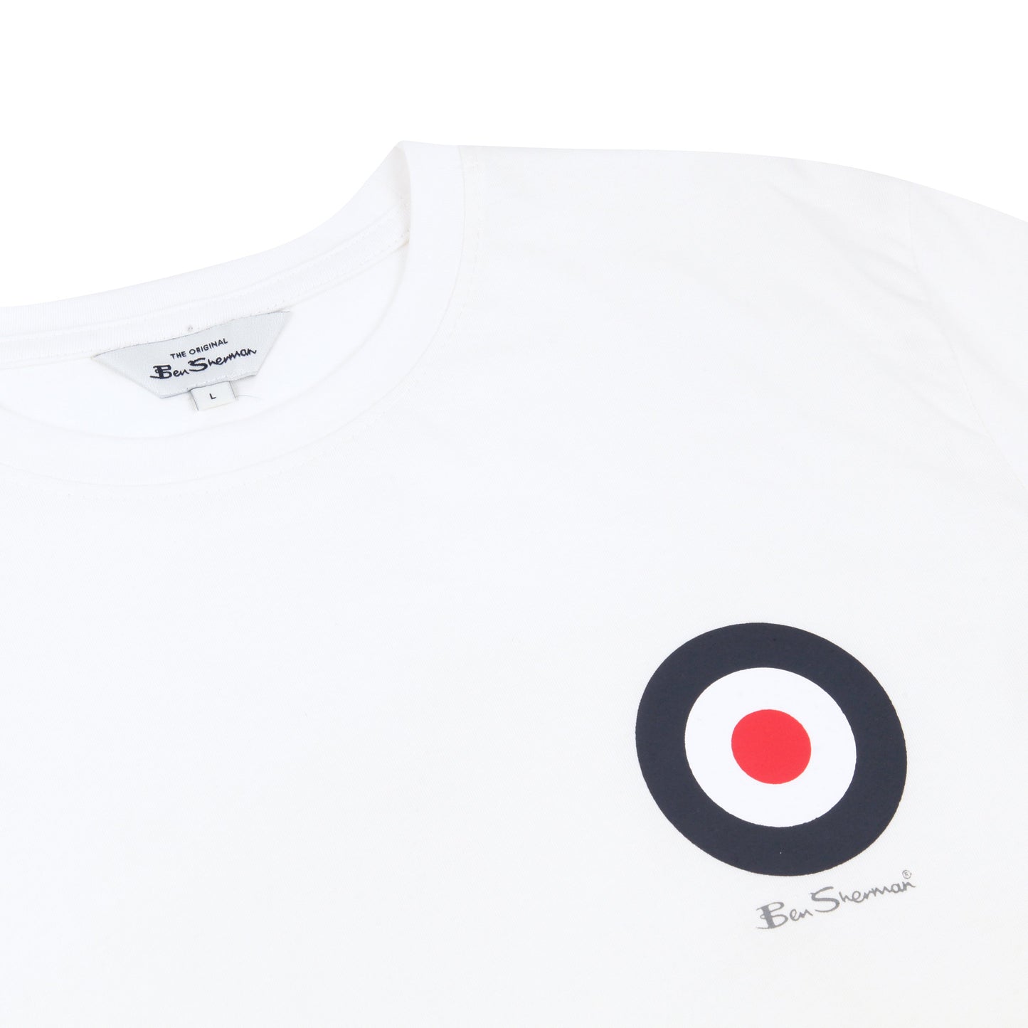 Ben Sherman Crew Neck Target T-Shirt in soft cotton. Iconic logo, stylish fit & everyday comfort. Classic British Style. Shop now at New, Used and More!