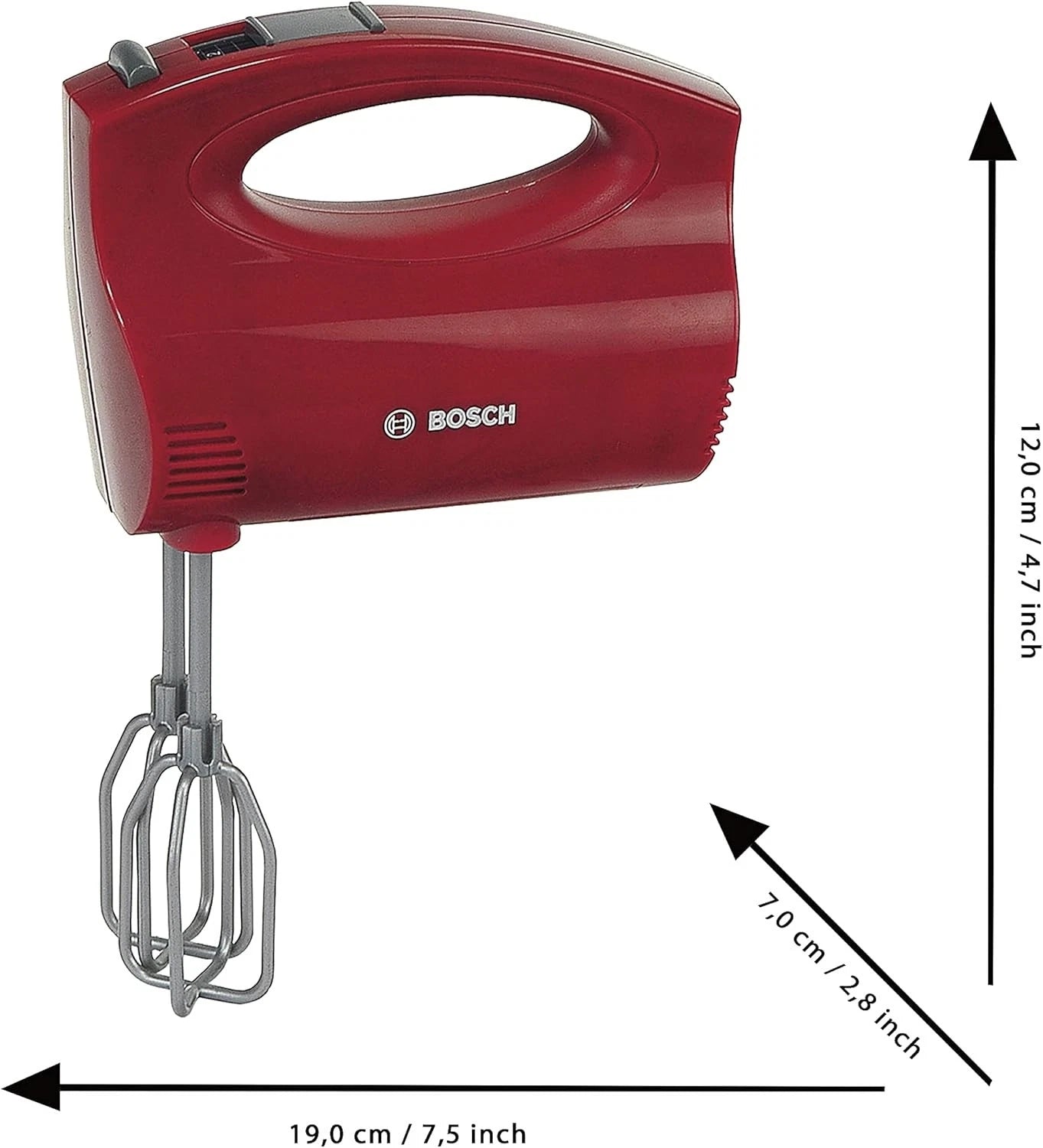 The children's hand mixer – an exact replica of an original Bosch design – makes the perfect addition to a play kitchen