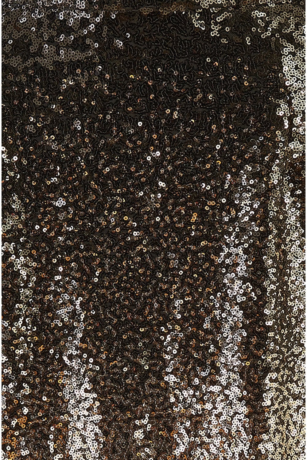 Black And Gold Sequin Split Fitted Midi Skirt