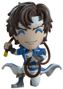 Animated character from YouTooz Richter vinyl figure with brown hair and blue eyes, wearing a blue and white outfit.