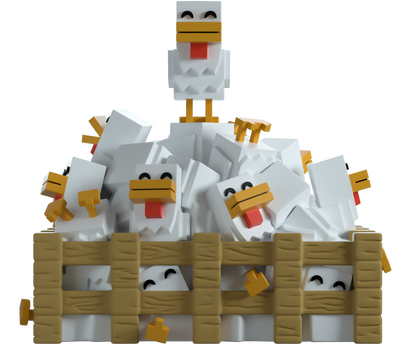 vinyl figure of chickens from Minecraft with 'YOUTOOZ'