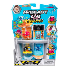 MrBeast Lab Swarms toy packaging with colourful creatures and branding.