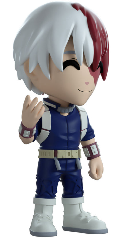 vinyl figure of Shoto Todoroki from My Hero Academia, featuring blue and white design