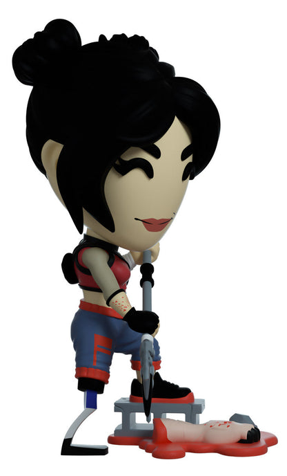 Figurine of Amy a character with black hair and red outfit , From dead Island 2