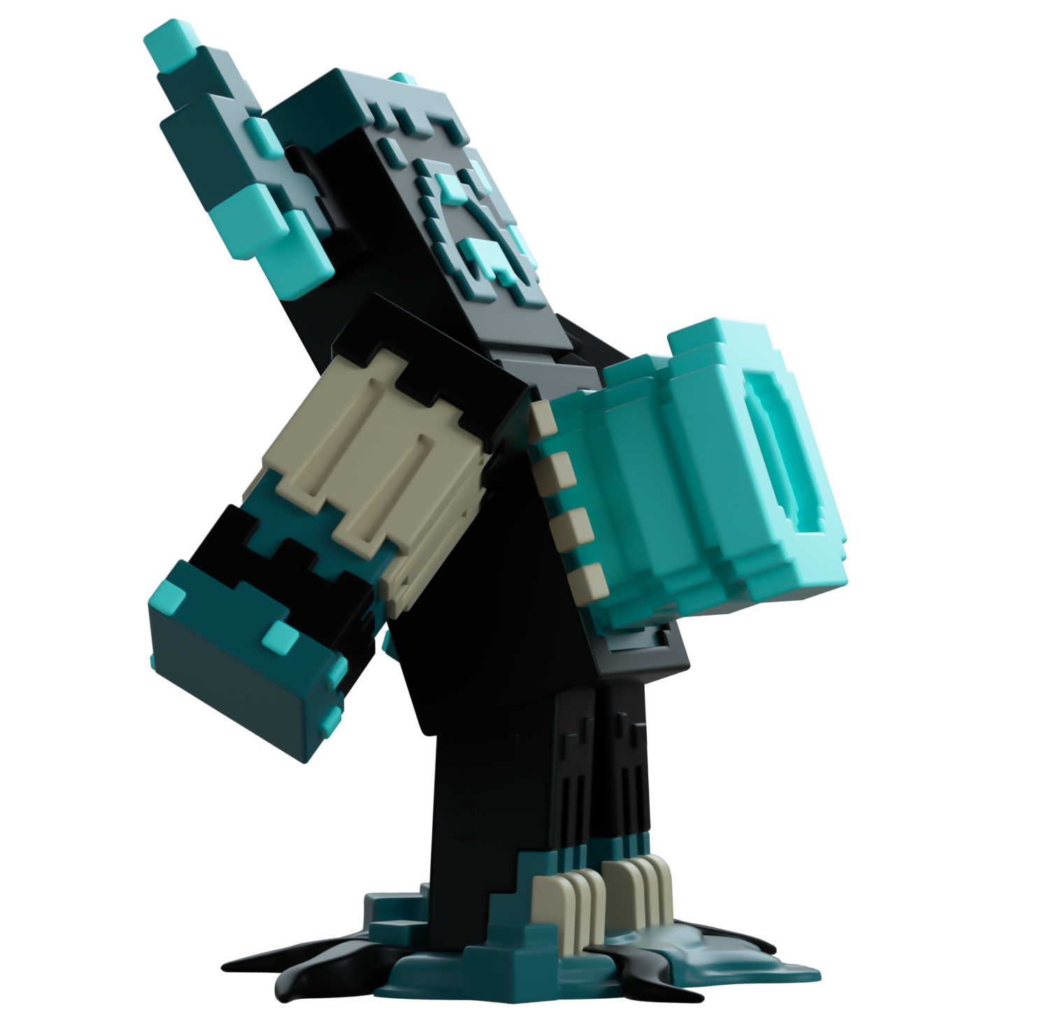 Pixelated vinyl figure Warden from Minecraft from 'YouTooz'