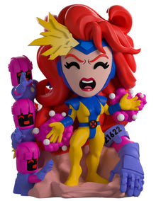 vinyl figure of 'Jean Grey' a character with red hair and blue outfit, from 'YouTooz' 