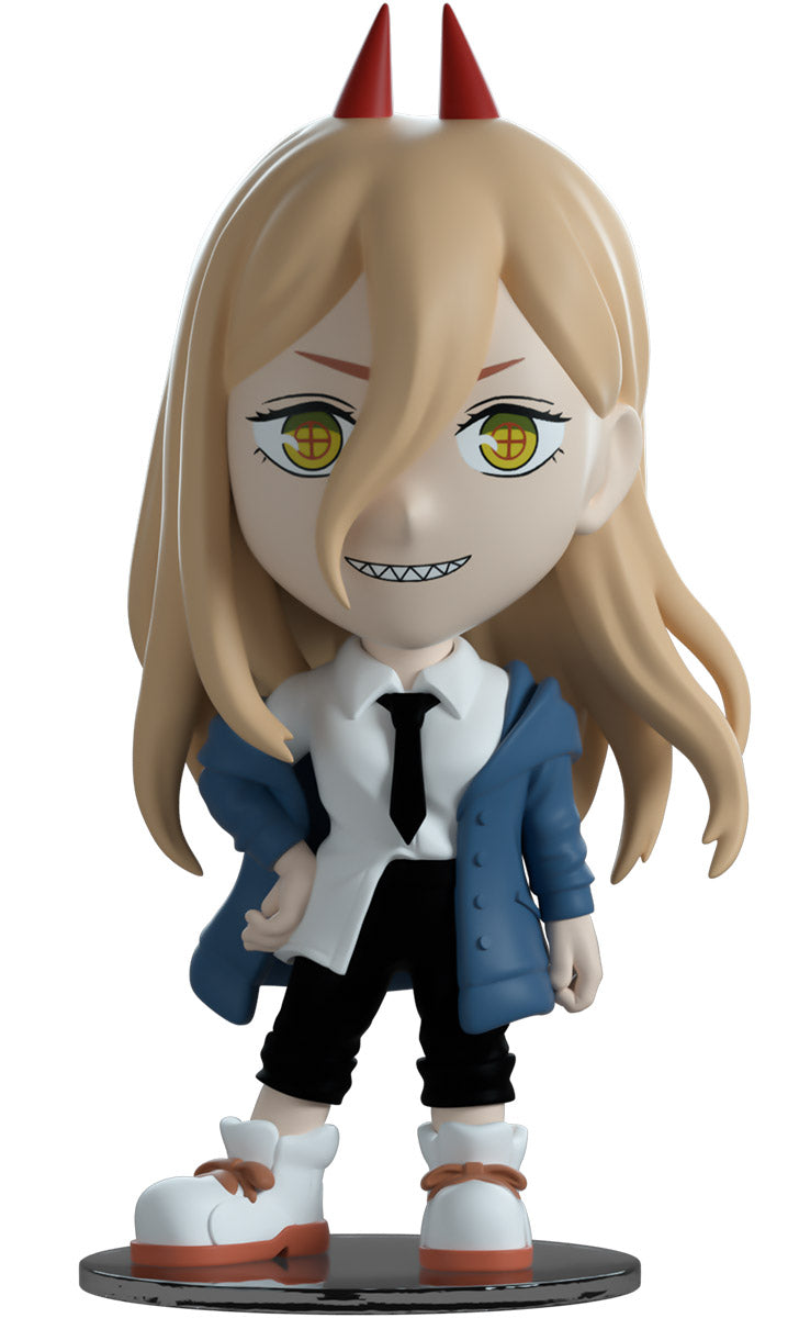 Animated character figurine 'Power'with horns and a blue outfit from YouTooz on a white background