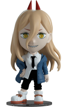 Animated character figurine 'Power'with horns and a blue outfit from YouTooz on a white background