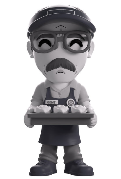  Vinyl figure of Gene Takavic from 'YouTooz' holding a tray.