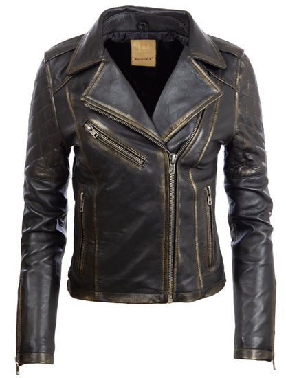 Women's Biker Jacket - Gold