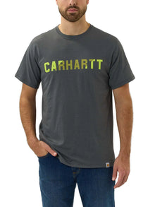 Carhartt 105203 Force Flex Block Logo T-Shirt - Carbon Heather Grey - Mens UK S