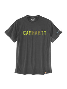 Carhartt 105203 Force Flex Block Logo T-Shirt - Carbon Heather Grey - Mens UK S