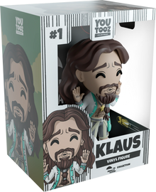 Klaus vinyl figure packaging with 'You Tooz' branding