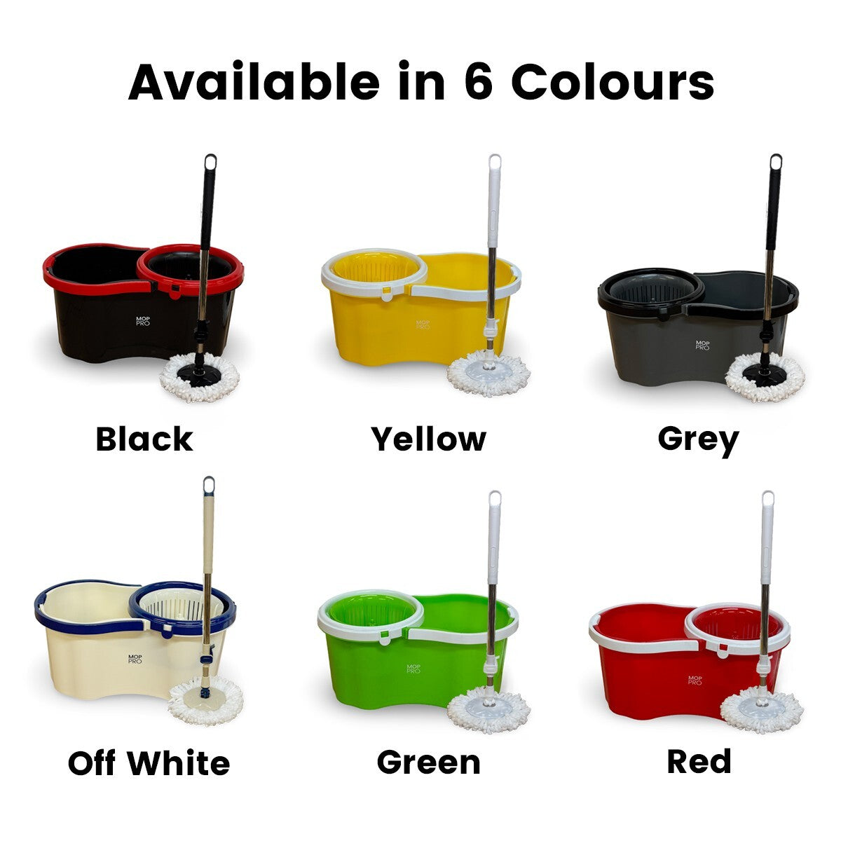 Mop PRO 360° Spin Mop and Bucket Set - Includes 2 Cloths