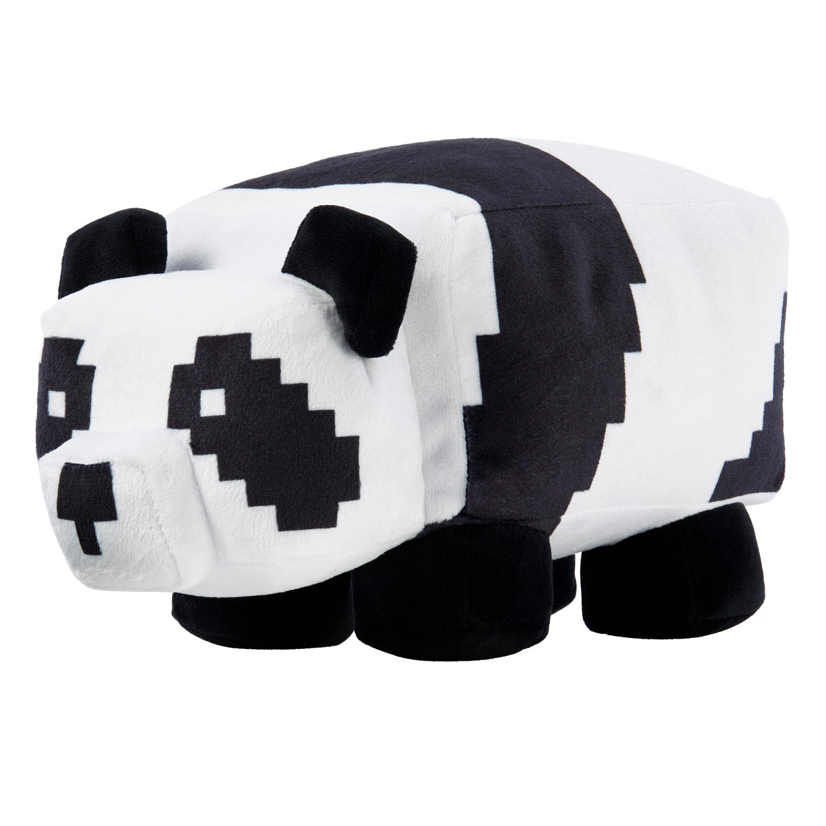 Plush minecraft toy cow with pixelated design on a white background