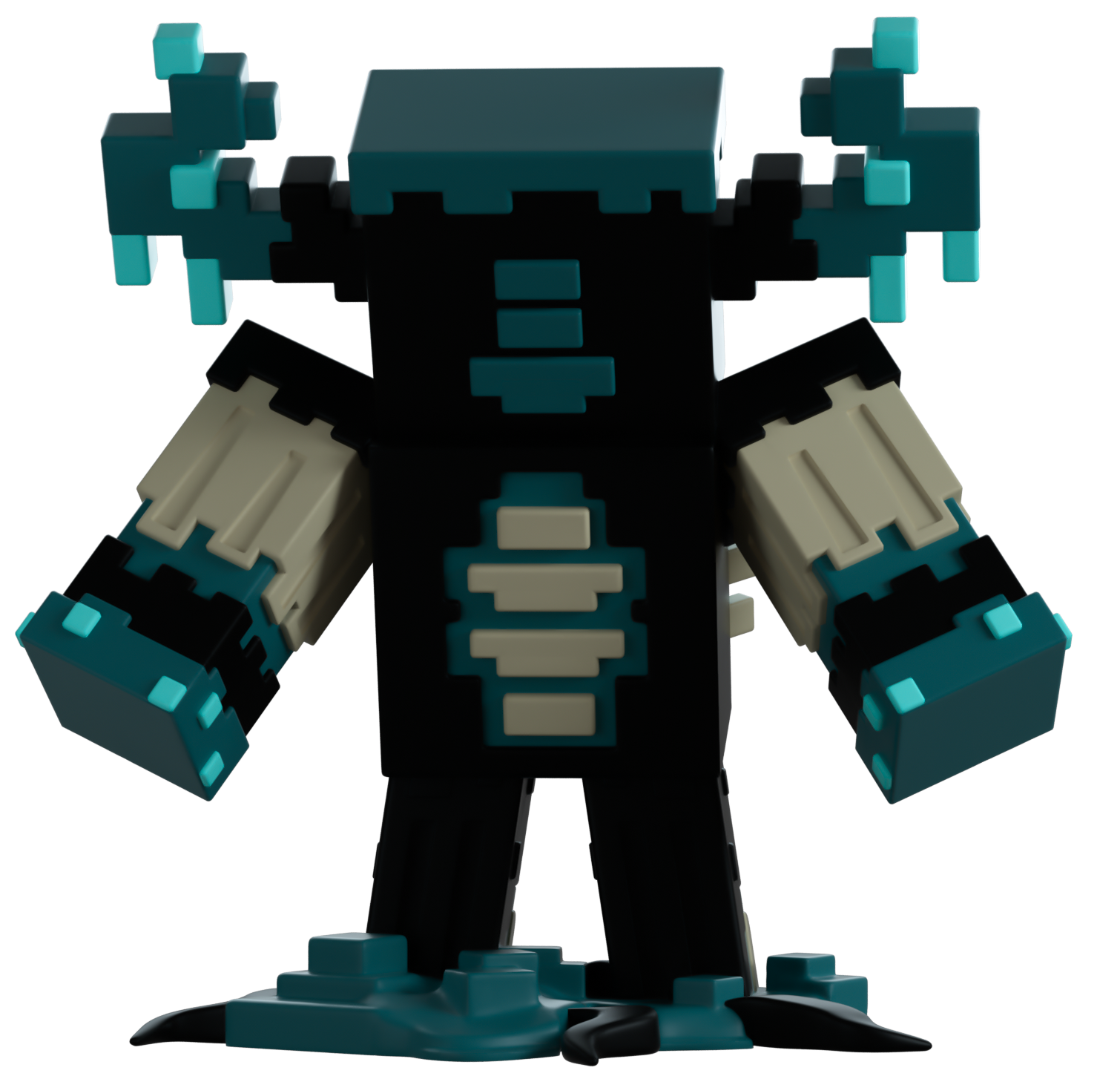 Pixelated vinyl figure Warden from Minecraft from 'YouTooz'