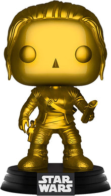 Gold 'Star Wars' figurine on a black base with 'Star Wars' logo