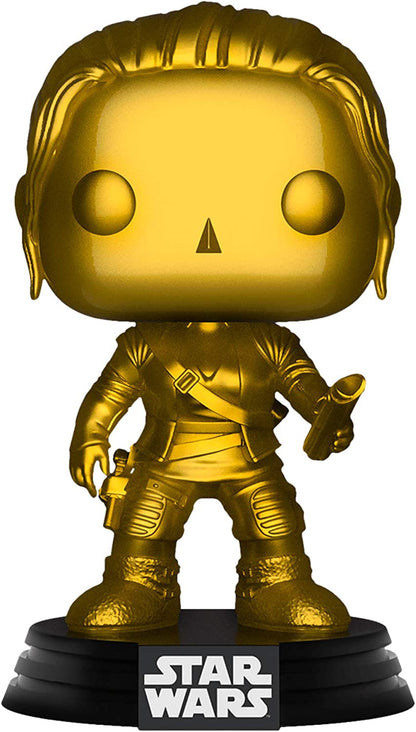 Gold 'Star Wars' figurine on a black base with 'Star Wars' logo