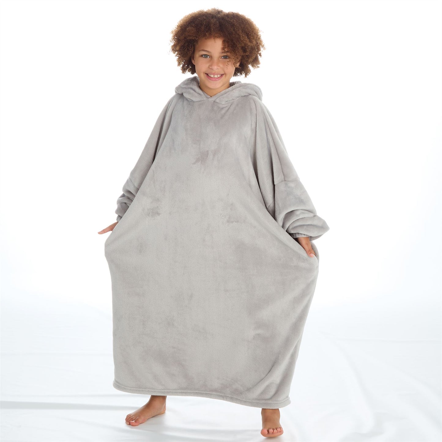 KIDS GREY OVERSIZED HOODIE - 7-13 YEARS