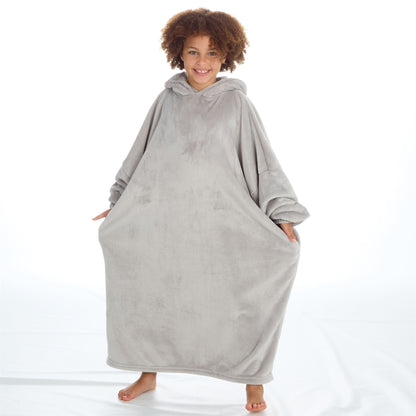 KIDS GREY OVERSIZED HOODIE - 7-13 YEARS
