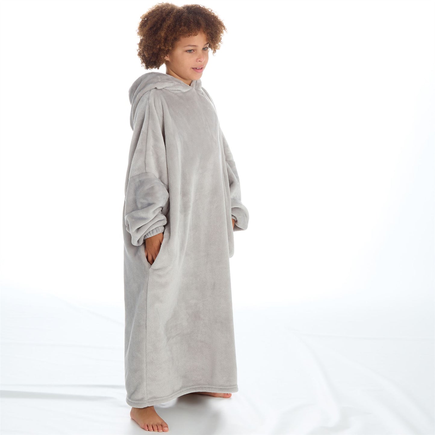 KIDS GREY OVERSIZED HOODIE - 7-13 YEARS