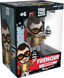 Boxed vinyl figure ofFrenchie from 'The Boys' series by YouTooz