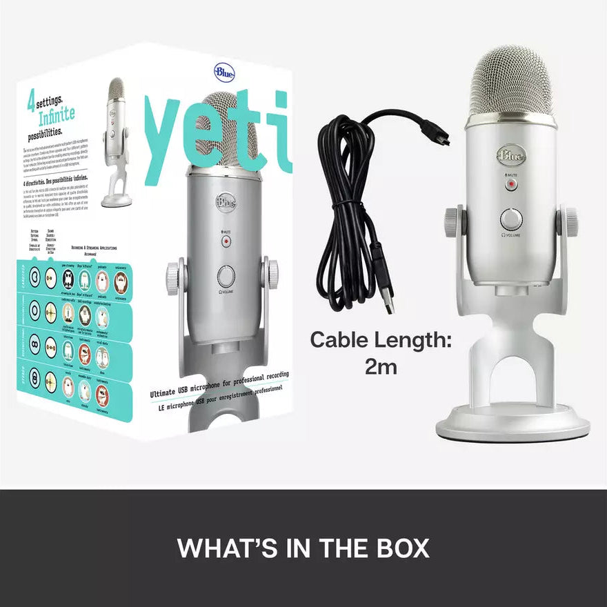 Blue Yeti USB Microphone for PC streaming, gaming, and podcasting. Multi-pattern, crystal-clear sound & headphone monitoring. Shop New, Used and More!