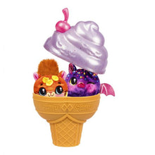 Plush toy ice cream cone with two characters on a white background