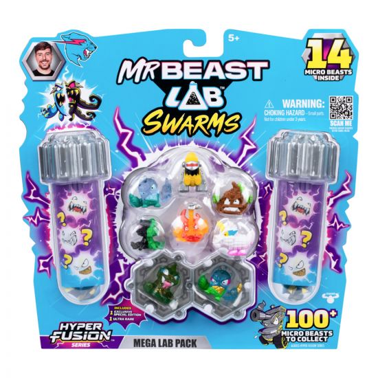 Mr Beast Lab Swarms Mega Lab Pack packaging with micro beasts and packaging details.