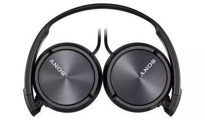 Black Sony headphones on a white background