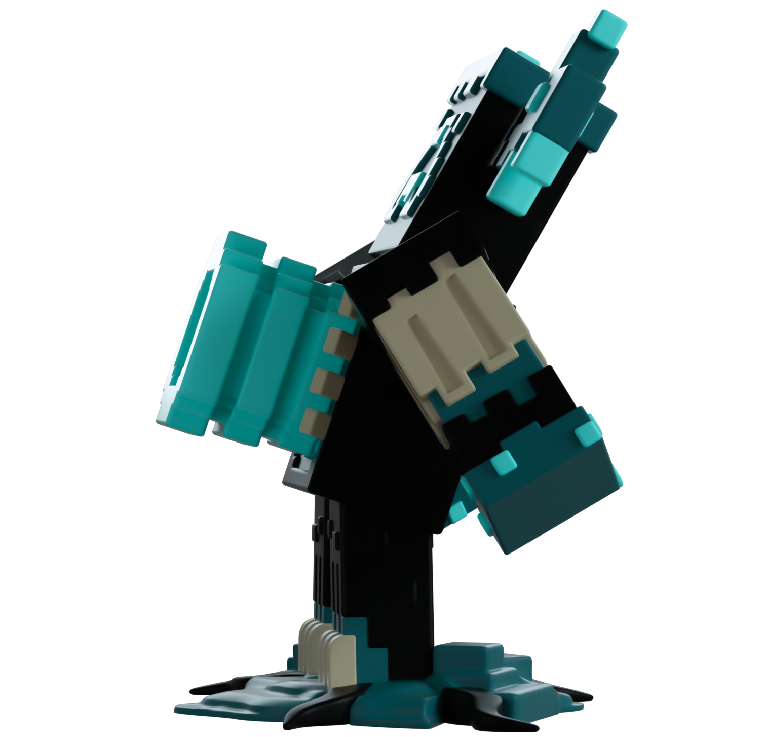 Pixelated vinyl figure Warden from Minecraft from 'YouTooz'