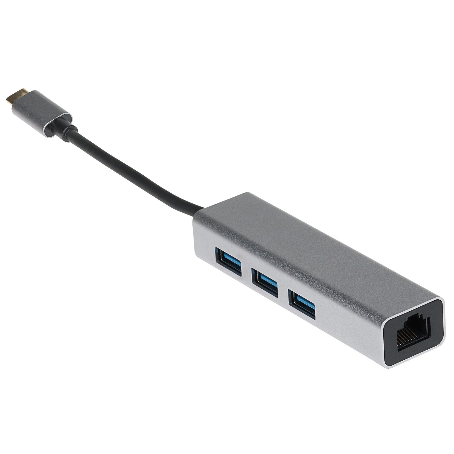 USB-C Multiport Hub to 3x USB-A 3.0 / Gigabit RJ45 - Silver