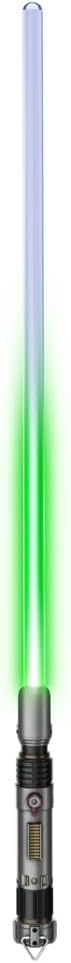 lightsaber, green and blue, on a white background